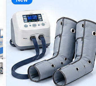 DVT pump with intermittent pneumatic compression leg sleeves